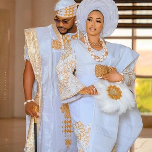 Gold and white african attire online