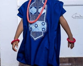 Blue baby boys African traditional attire. Nigerian wedding suit for kids. African attire for kids. 5th birthday outfit. Blue men’s outfit