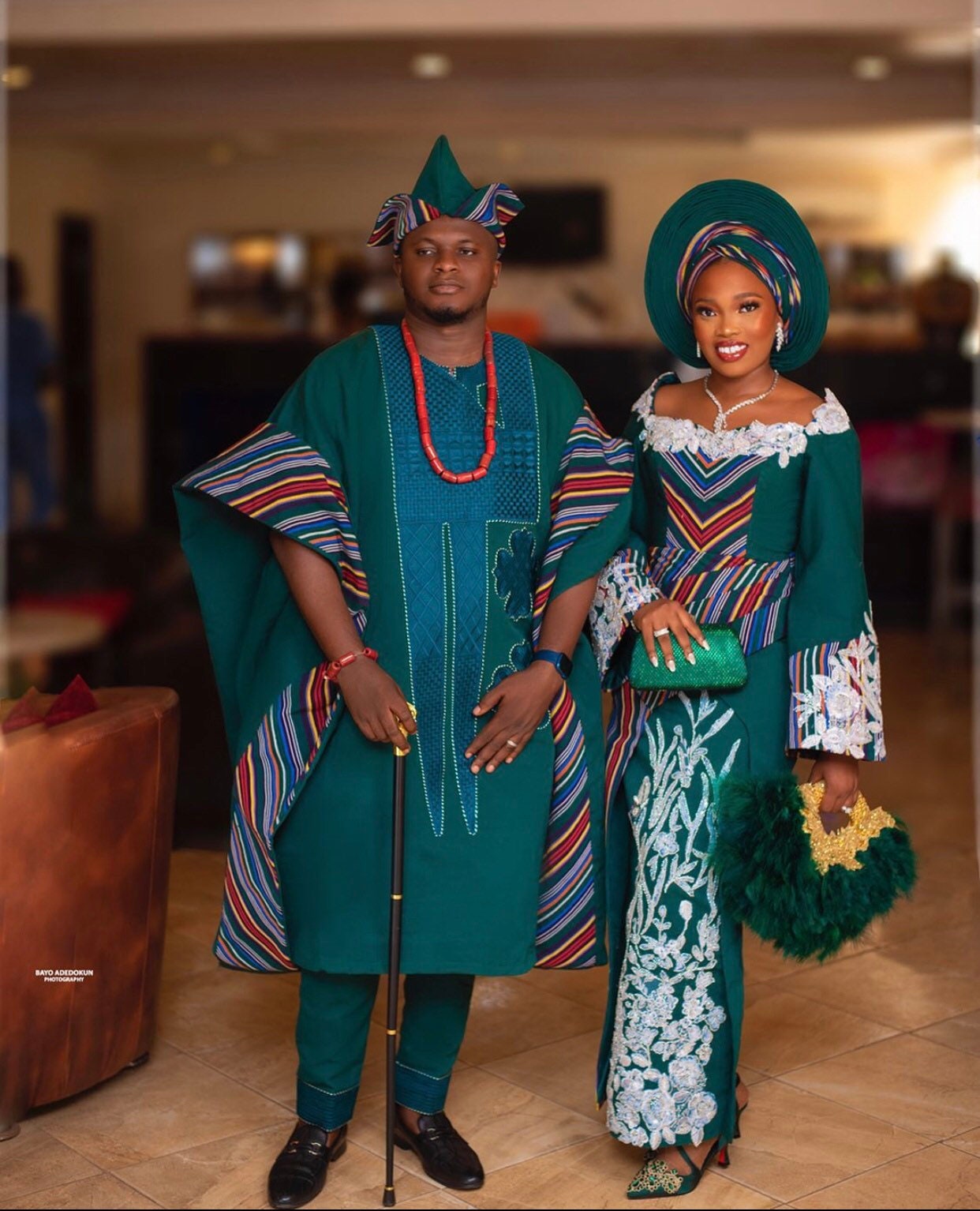 Emerald Green Asooke for Bride and Groom. Couple Matching Nigerian Wedding Attire. Couple African Wedding Dress Etsy