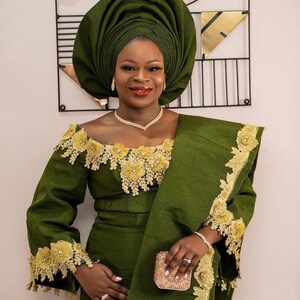 Forest Green African Wedding Dress/asooke for Couples/african Wedding ...