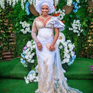 White Net George Dress for Wedding. Igbo Wedding Attire. - Etsy