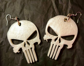 Big Skull Skeleton Dangle Earrings You Choose The Color