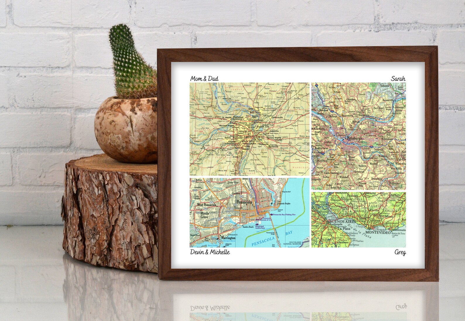 Custom Map Print Block Wall Art 28 Locations Etsy