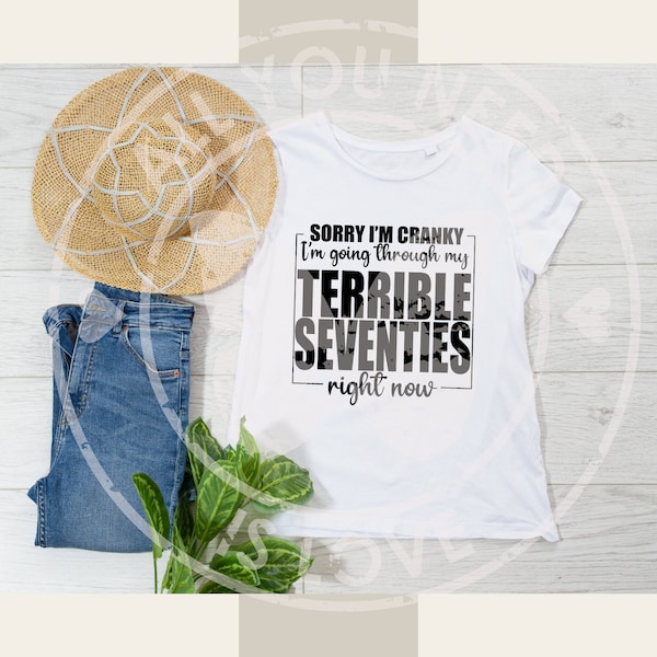 Sorry I'm Cranky I'm Going Through My Terrible seventies, 70th Birthday Sweatshirt, 70th Birthday Gift, Funny 70th Birthday Sweater