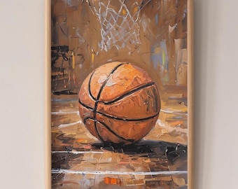 Basketball Art Poster, Impressionist Art, Sport Wall Decor, Basketball Lover Gift, Basketball Artwork, Basketball Print, Sports Room Decor