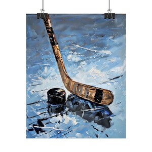 Hockey Art Poster, Impressionist Art, Perfect for Sports Fans, Home Decor, Gifts for Players, Cool Wall Art, Ice Hockey Room Decor, Hockey image 4