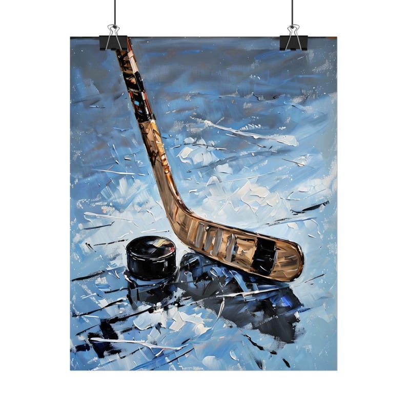 Hockey Art Poster, Impressionist Art, Perfect for Sports Fans, Home Decor, Gifts for Players, Cool Wall Art, Ice Hockey Room Decor, Hockey image 4