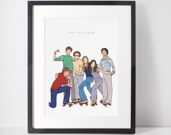 The BIG BANG THEORY Color Print, Illustration, That 70's Show Art, Sitcom Art, Tv Show Art, That 70's Show Gift, Comedy Gift, Sitcom Lover