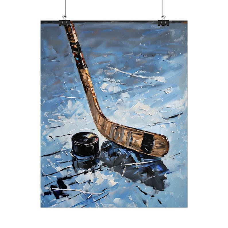 Hockey Art Poster, Impressionist Art, Perfect for Sports Fans, Home Decor, Gifts for Players, Cool Wall Art, Ice Hockey Room Decor, Hockey image 5