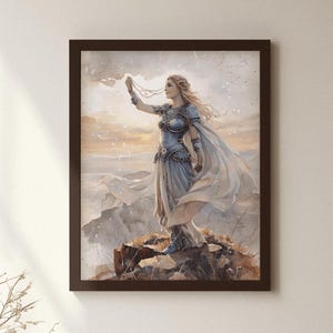 Norse Deity Freya Poster, Mythology Wall Art, Viking Decor, Norse God Art, Thor Illustration, Norse Mythology Wall Decor, Norse Freyja