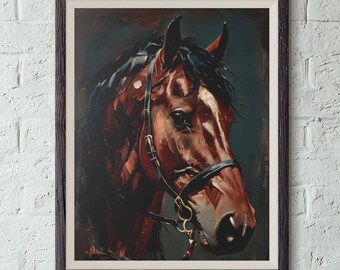 Equestrian Art Print, Horse Reins Art, Horse Lover's Decor, Vintage Wall Art, Horse Enthusiasts, Farmhouse Decor, Gift for Chevalier, Horse