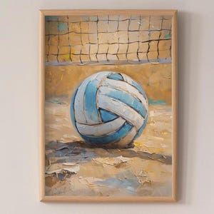 Volleyball Art Poster, Impressionist Art, Volleyball Art, Wall Art for Sports Enthusiasts, Volleyball Decor, Volleyball Gift, Sports Gift