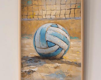 Volleyball Art Poster, Impressionist Art, Volleyball Art, Wall Art for Sports Enthusiasts, Volleyball Decor, Volleyball Gift, Sports Gift