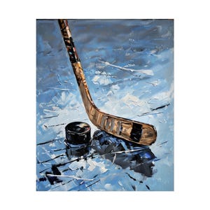 Hockey Art Poster, Impressionist Art, Perfect for Sports Fans, Home Decor, Gifts for Players, Cool Wall Art, Ice Hockey Room Decor, Hockey image 3