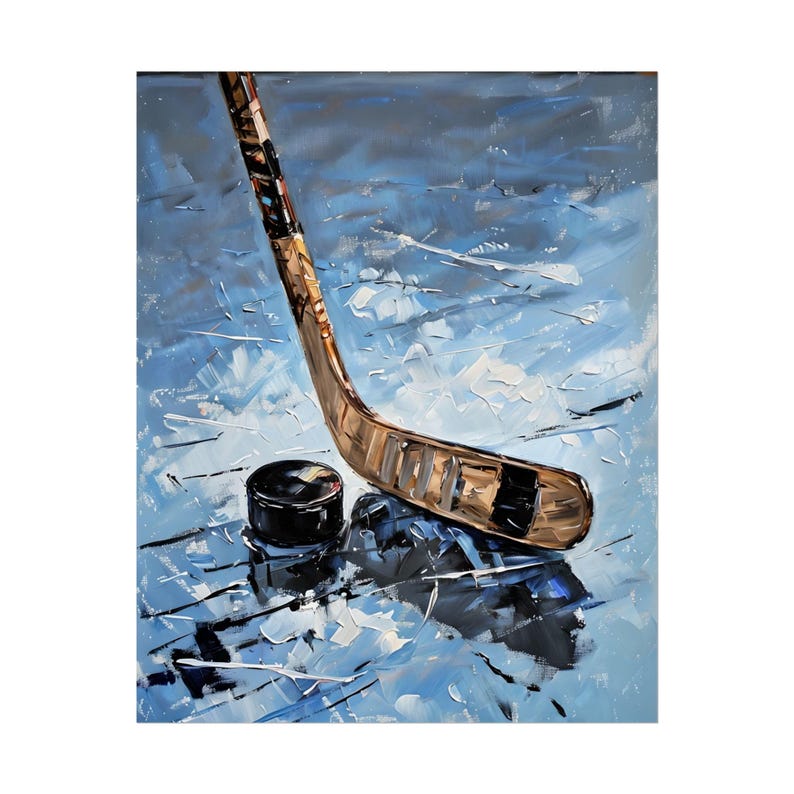 Hockey Art Poster, Impressionist Art, Perfect for Sports Fans, Home Decor, Gifts for Players, Cool Wall Art, Ice Hockey Room Decor, Hockey image 3