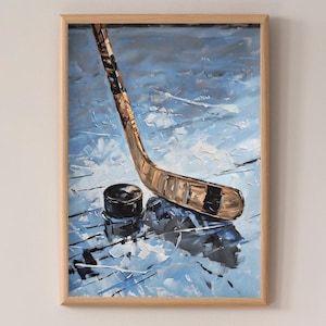 Hockey Art Poster, Impressionist Art, Perfect for Sports Fans, Home Decor, Gifts for Players, Cool Wall Art, Ice Hockey Room Decor, Hockey image 1