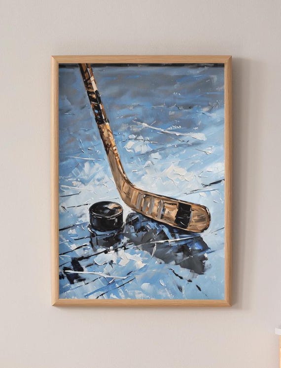 Hockey Art Poster, Impressionist Art, Perfect for Sports Fans, Home Decor, Gifts for Players, Cool Wall Art, Ice Hockey Room Decor, Hockey