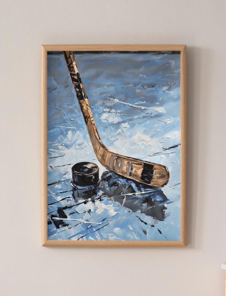Hockey Art Poster, Impressionist Art, Perfect for Sports Fans, Home Decor, Gifts for Players, Cool Wall Art, Ice Hockey Room Decor, Hockey image 1