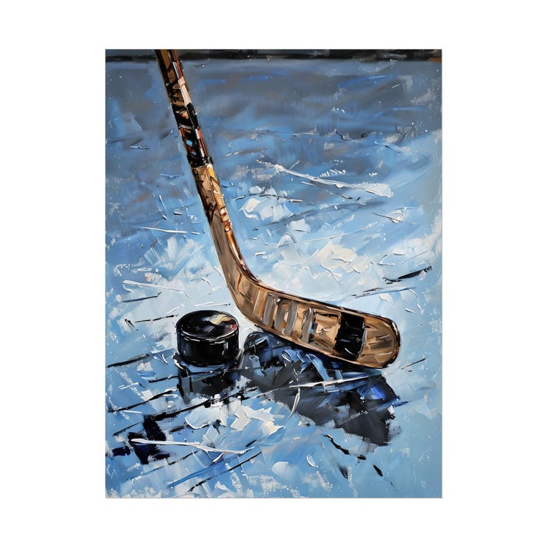 Hockey Art Poster, Impressionist Art, Perfect for Sports Fans, Home Decor, Gifts for Players, Cool Wall Art, Ice Hockey Room Decor, Hockey image 2