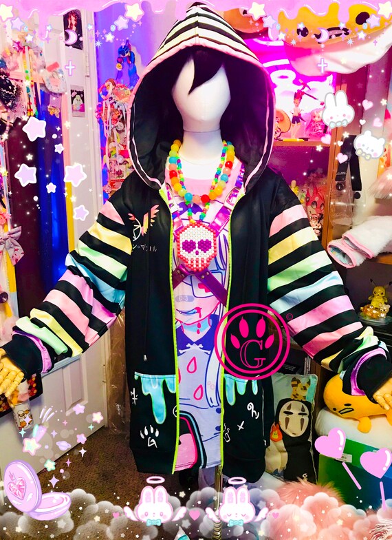 Hug Me Im Magical Pastel Rainbow Goth Kawaii Hoodie Etsy UK