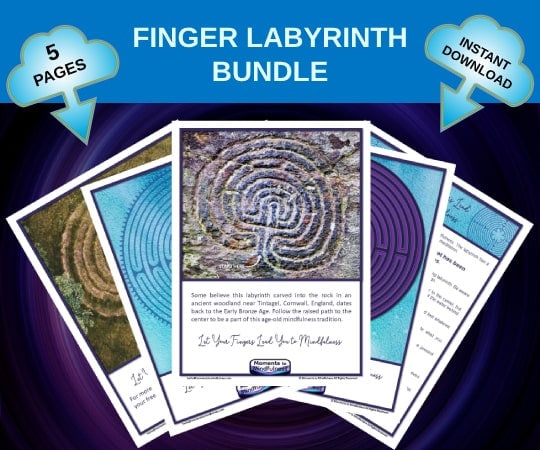 Labyrinth, Finger Labyrinth Set, Printable Meditation Tool, Mindfulness ...