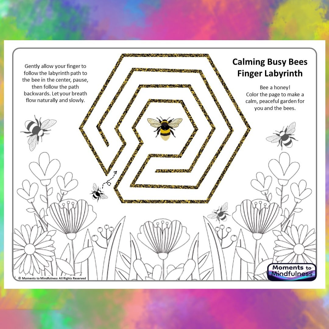 Finger Labyrinth With Coloring Pages, Printable Calming Activities for ...