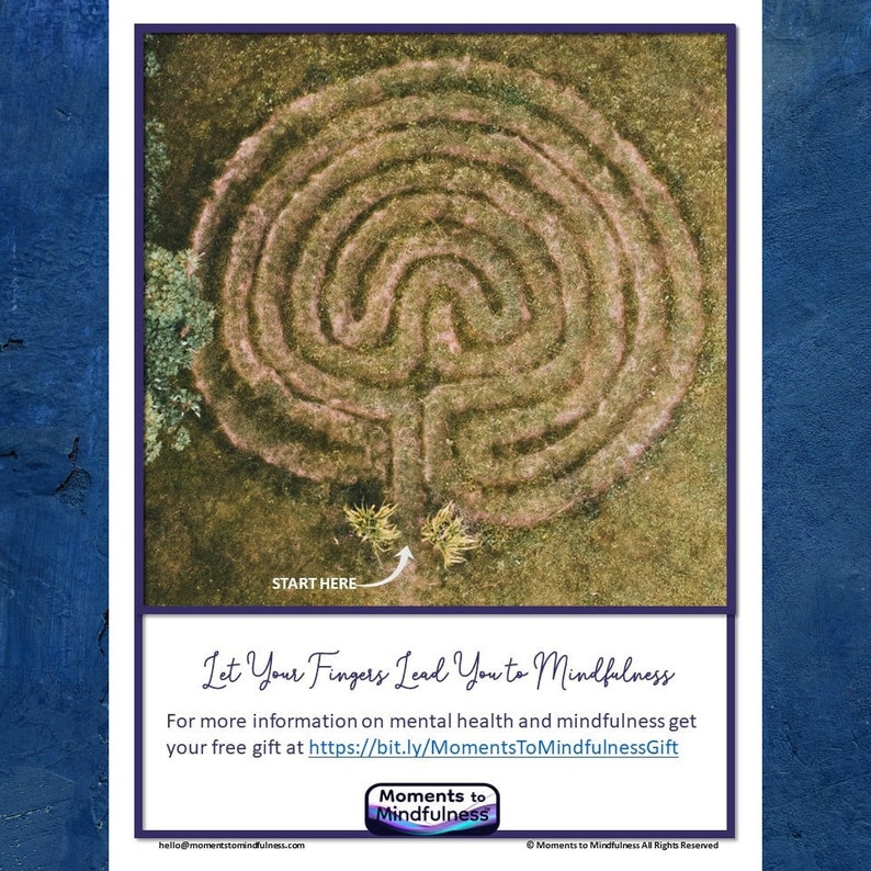 Labyrinth, Finger Labyrinth Set, Printable Meditation Tool, Mindfulness ...