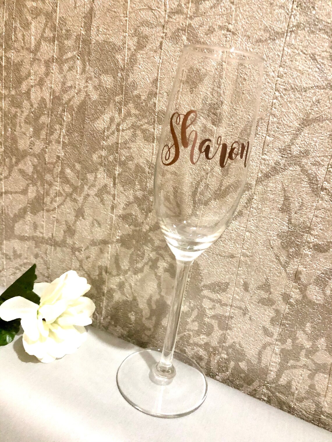 Personalised Champagne glasses UK. Etsy
