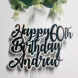 Personalised cake topper. Cake topper UK. 18th birthday, 21st birthday, 30th birthday, glitter cake topper, birthday cake topper