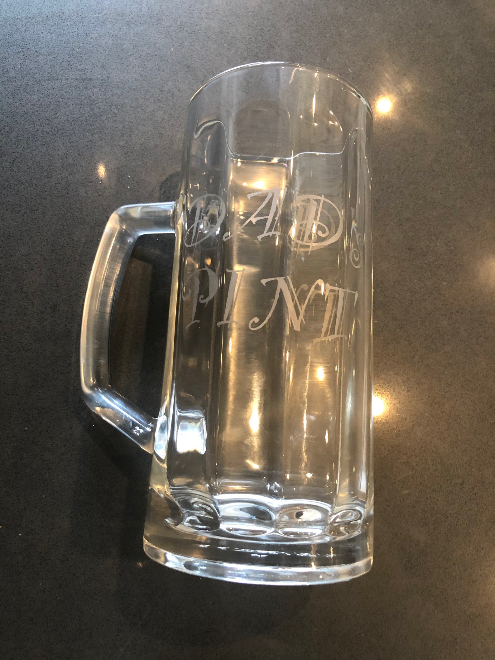 photo engraved pint glass