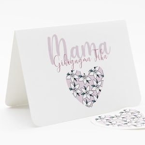 Tarjeta del Día de la Madre, Mamá te amo, Mama Mahal Kita, Mama Gihigugma Tika, Tagalo, Bisaya, Tarjeta de Saludo Casera, Sampaguitas, Filipino