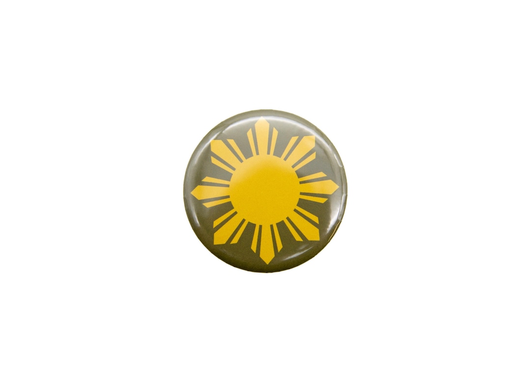 Sun Philippines Flag Button, Round Filipino Button, Button Pins ...