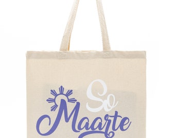 So Maarte Tote Bags, Filipino Tote Bags, Filipina, Shopping Bag, 14x15 Tote Bag, Natural