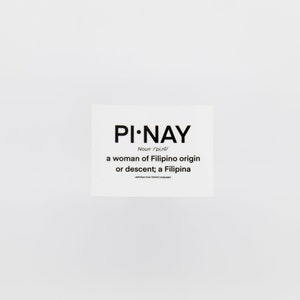 Naklejka Pinay, Definicja Pinay, Naklejka filipińska, Naklejka filipińska, Filipiny, Naklejka na butelkę z wodą, Naklejka na butelkę Hydro Flask, Naklejka na dziennik