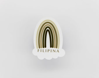 Filipina Sticker, Filipina Rainbow Sticker, Filipina Sticker, Filipino Sticker, Pinay Sticker, Filipina Decal, Philippines, Pinay Rainbow