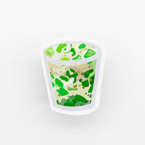 Buko Pandan sticker, Buko Pandan salade, kokosnoot sticker, Filipijns dessert, Filippijnse snack, Filipijns eten, Filipijnen, zoet eten, kokosnoot