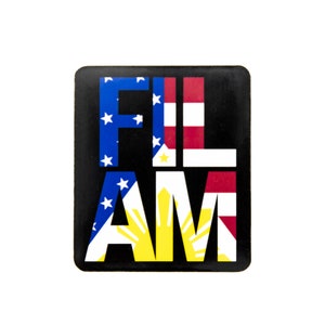 FIl-AM, Sticker, Weatherproof Sticker, Filipino, Filipina, American, Pinoy, Pinay, Philippines,