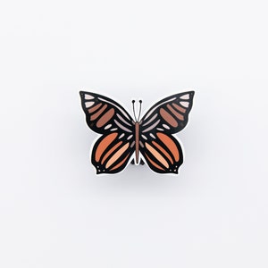 Pegatina de mariposa marrón, pegatina de moda, pegatina para ordenador portátil, pegatina para botella de agua, pegatina para hidroflask, mariposa única