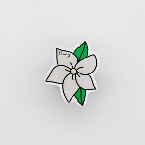 Sampaguita Pinay Sticker, Filipino Sticker, Weatherproof Sticker, Filipina Sticker, Pinay Sticker, Waterbottle Sticker, Flower Sticker