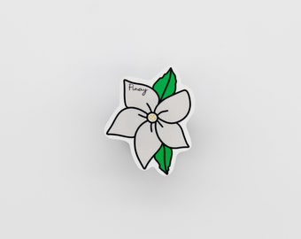 Sampaguita Pinay-klistermärke, filippinskt klistermärke, väderbeständigt klistermärke, filippinskt klistermärke, Pinay-klistermärke, vattenflaskklistermärke, blommaklistermärke