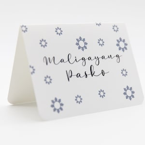 Maligayang Pasko Card, Holiday Card, Homemade Card, Filipino Sun Snowflakes, Merry Christmas Greeting Cards, Filipino, Philippines, Snowing