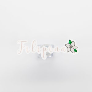 Pegatina filipina, pegatina filipina, pegatina de flores filipina sampaguita, pegatina resistente a la intemperie, Filipinas, pegatina pinay, pegatinas filipinas