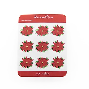 Poinsettias Sticker Sheet, Sheet, Filipino Sticker, Flower Sticker