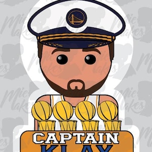 Captain Klay, Klay Thompson Sticker, Golden State Warriors, NBA, GSW, Basketball