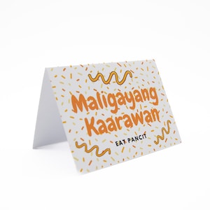 Maligayang Kaarawan (Eat Pancit) Greeting Card, Homemade Greeting Card, Happy Birthday Card, Philippines, Tagalog, Filipino