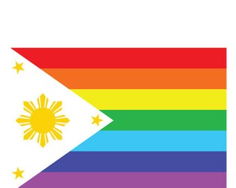Rainbow Philippine Flag Sticker, Filipino, Filipina, Pinoy, Pinay, Pinxy, LGBTQIA,
