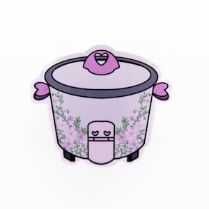 Say Hello to My Nice Cooker ur Doing Gr8 Japanese Heart-shaped Rice Cooker  Pink Pastel Soft Enamel Pin 