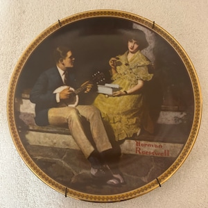 Norman Rockwell&#39;s Vintage Collectors Plate &quot;Pondering on the Porch&quot;