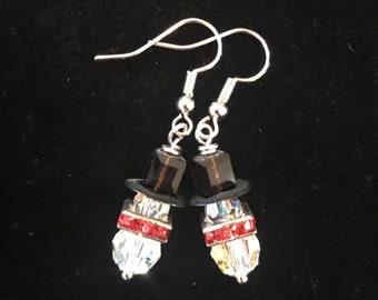 Swarovski Crystal Snowman Earrings