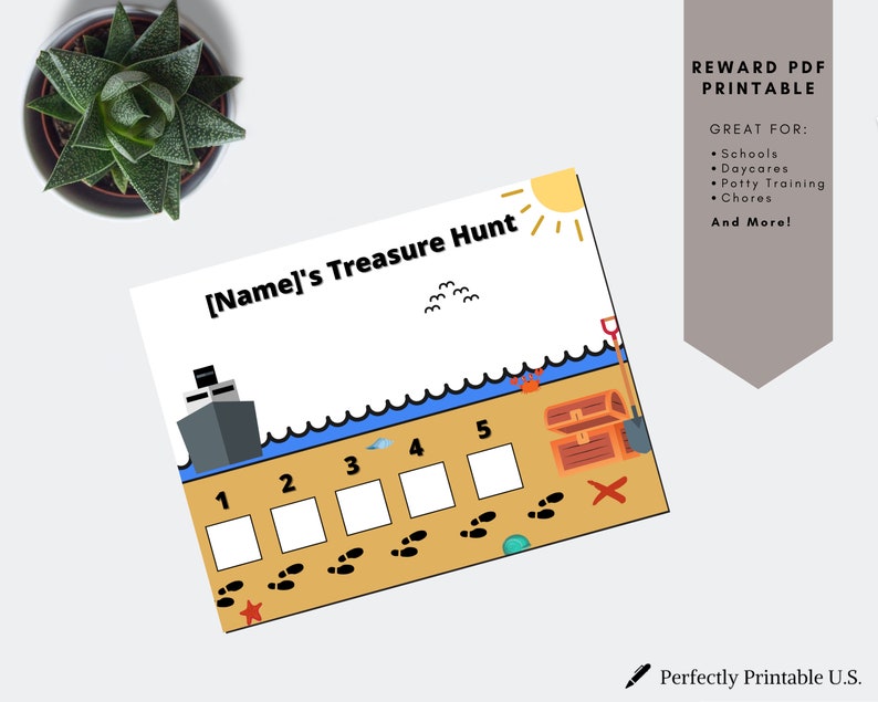 Printable Treasure Hunt Rewards Chart for Kids/reward System for Kids Chore Chart for Kids, Kid ...